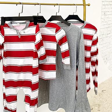 Family Matching Sets Red Horizontal Stripes Long-sleeve Pajamas