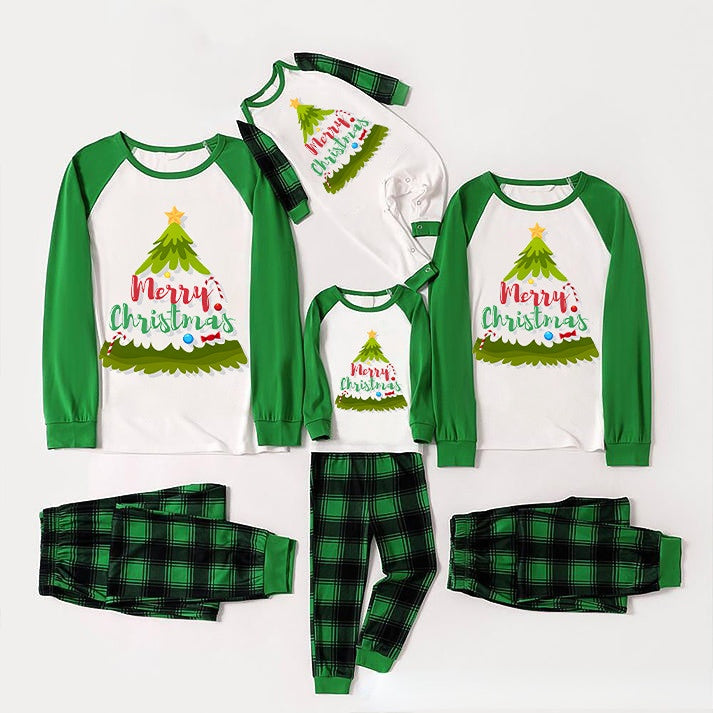 Green Christmas Pajamas for Family Matching Pajamas Outfits Xmas Holiday Sleepwear