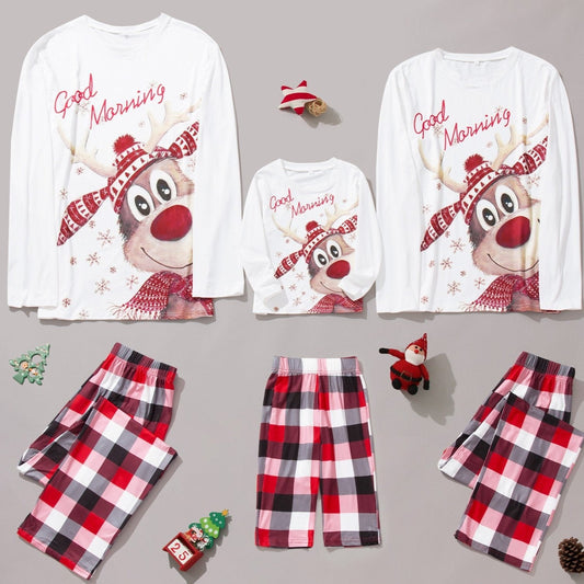 Holiday Family Matching Reindeer Pajamas Sets