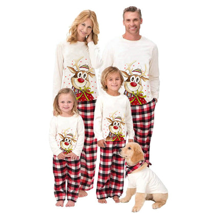 Family Christmas Pyjamas Matching Set Deer Adult Child Baby Dog Christmas Family Matching Outfits